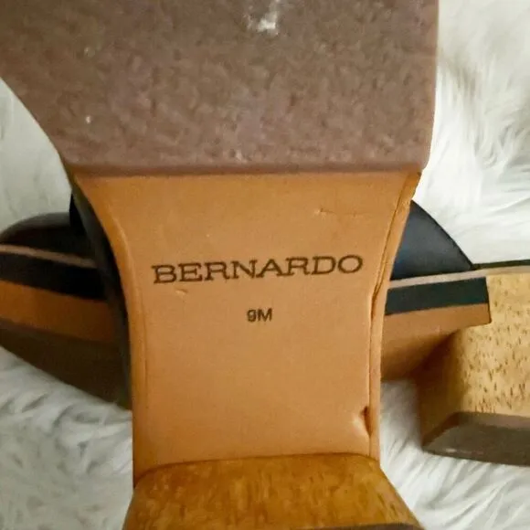 BERNARDO x NORDSTROM | Sadie Mule Clog Slide On Bow Clogs Black Brown | Size 9