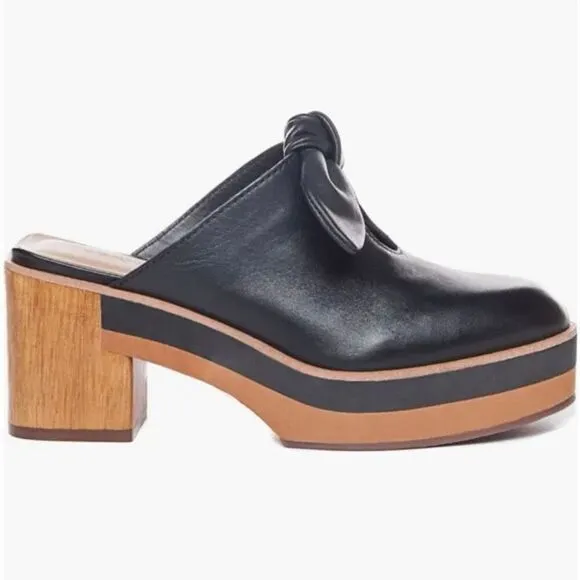 BERNARDO x NORDSTROM | Sadie Mule Clog Slide On Bow Clogs Black Brown | Size 9