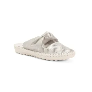 BERNIE MEV Silver Suede Knot Comfort Flat Mules