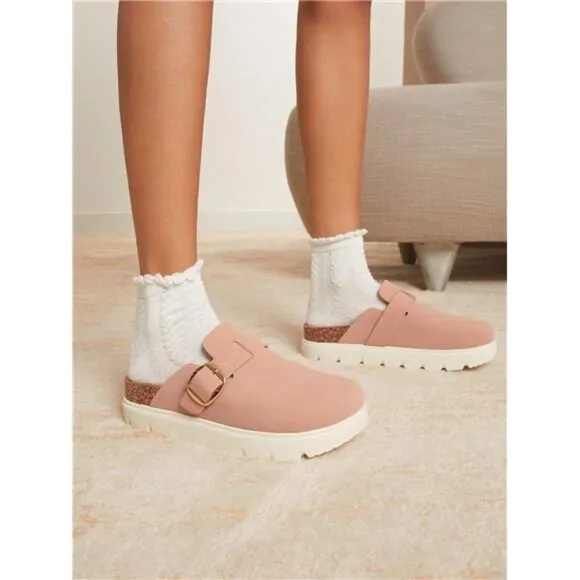 Bestseller Mauve Chunky Platform Bosto Soft Footbed Clogs - Superior Comfort