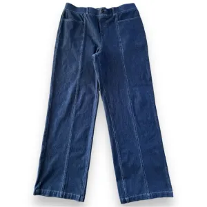 Betabrand Wide Leg Seam Front Stretch Yoga Jeans Dark Wash Denim Size XL Long