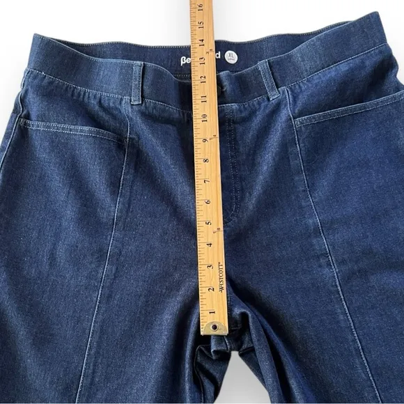 Betabrand Wide Leg Seam Front Stretch Yoga Jeans Dark Wash Denim Size XL Long