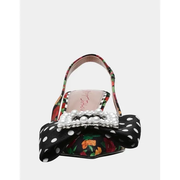 Betsey Johnson | Birdy Black Ditsy Floral Slingback Heels