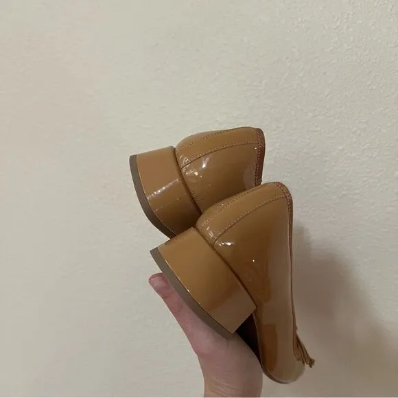 BiBi Lou | Anthropologie tan patent leather ballet heels NEW 11