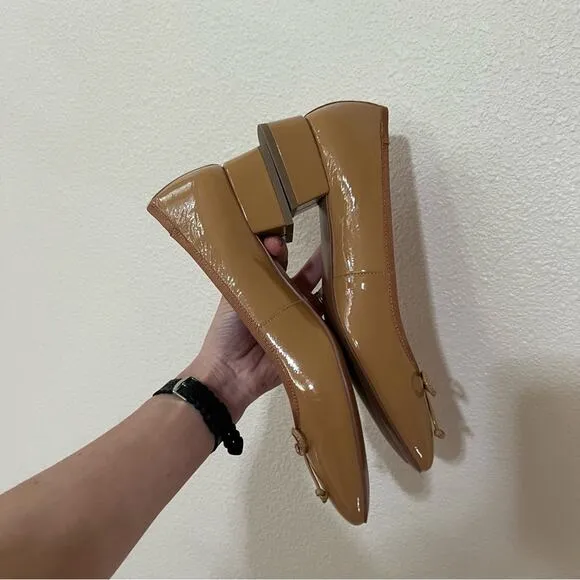 BiBi Lou | Anthropologie tan patent leather ballet heels NEW 11