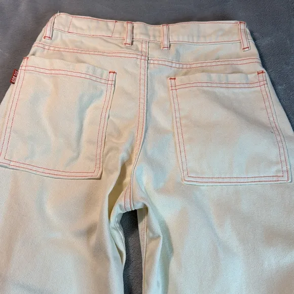 Big Bud Press Limited Wide Leg Denim Jeans Vintage White Size 26