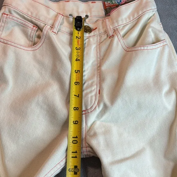 Big Bud Press Limited Wide Leg Denim Jeans Vintage White Size 26