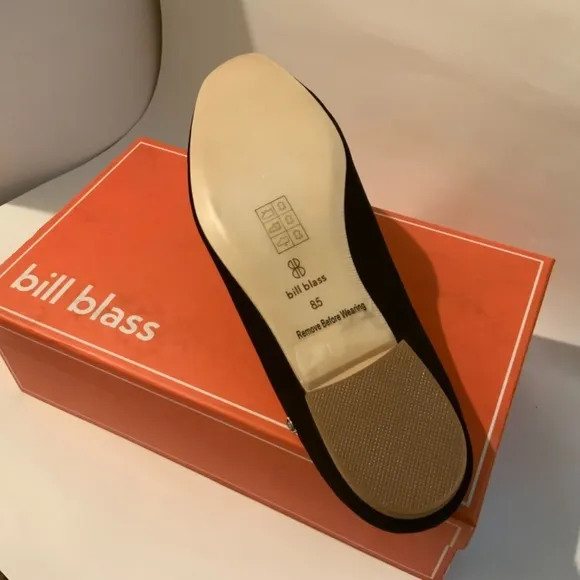 Bill Blass Landers Black Suede Leather Mules Flat