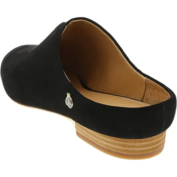 Bill Blass Landers Black Suede Leather Mules Flat