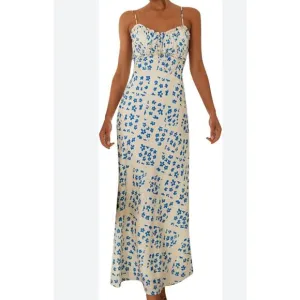 Billy J. Boutique Farna Floral Print Cottagecore Maxi Sun Dress New Size 10