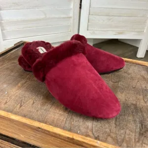 Birdies Merlot Fur Lined Songbird Mules 7.5