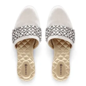 Birdies Songbird Velvet Embellished Crystal Mules