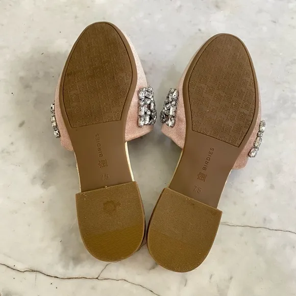 Birdies Songbird Velvet Embellished Crystal Mules