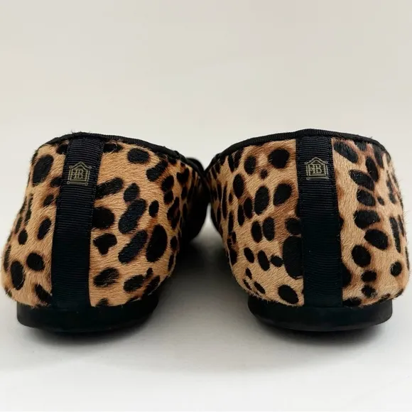 Birdie's Starling Flat Smoking Loafer Shoe Leopard Calf Hair Classic Mobwife 8.5