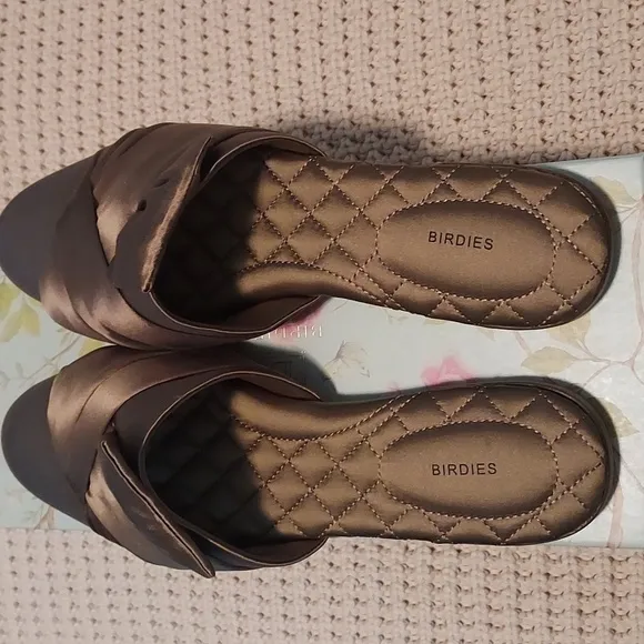 Birdies The Songbird Satin Mule in Khaki Green NIB