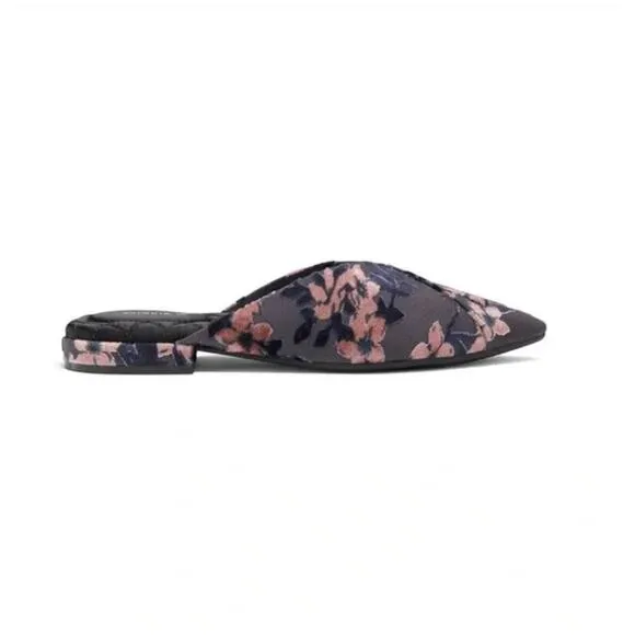 Birdies The Swan Flat 11 Cherry Blossom Slip On Womens Pointed Toe Mules Velvet