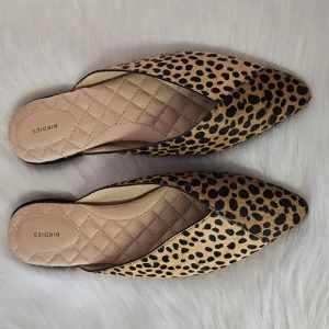 Birdies The Swan Mini Cheetah Flat Mules - Size 8.5