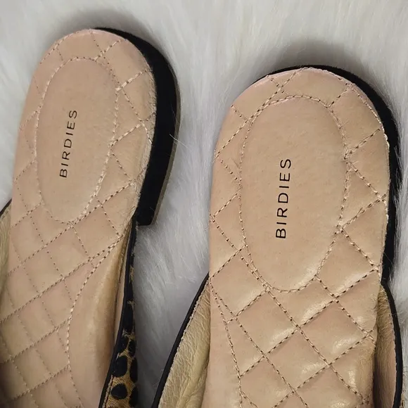 Birdies The Swan Mini Cheetah Flat Mules - Size 8.5