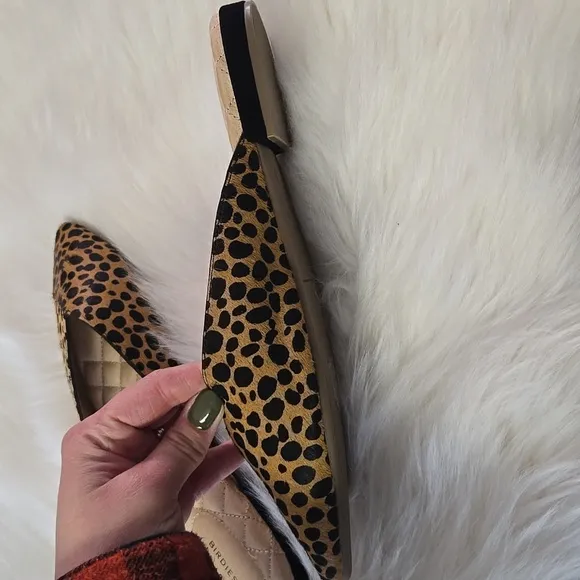 Birdies The Swan Mini Cheetah Flat Mules - Size 8.5