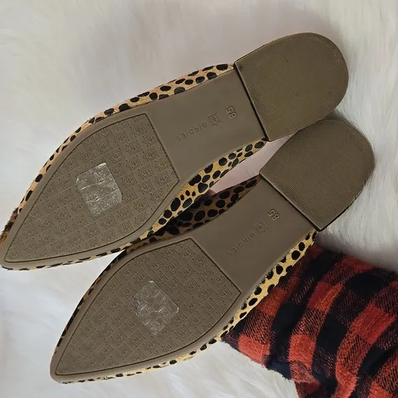 Birdies The Swan Mini Cheetah Flat Mules - Size 8.5