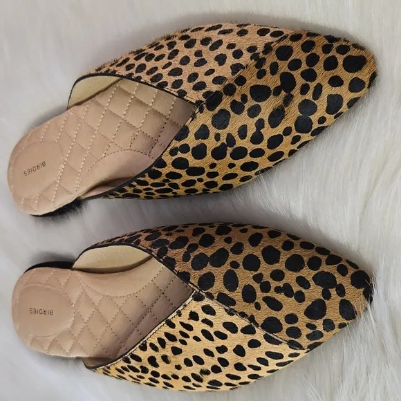 Birdies The Swan Mini Cheetah Flat Mules - Size 8.5