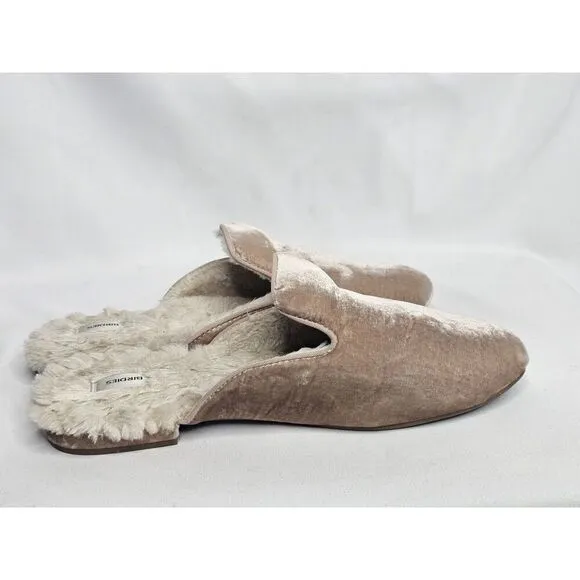 Birdies The Phoebe Womens 9 Slide Mules Cream Velvet Sherpa Faux Fur Slipper