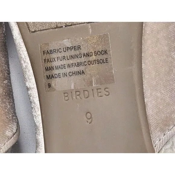 Birdies The Phoebe Womens 9 Slide Mules Cream Velvet Sherpa Faux Fur Slipper