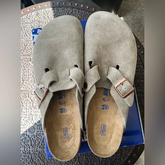 ✨BIRKENSTOCK BOSTON BS SUEDE CLOGS SHOES IN TAUPE 44 11