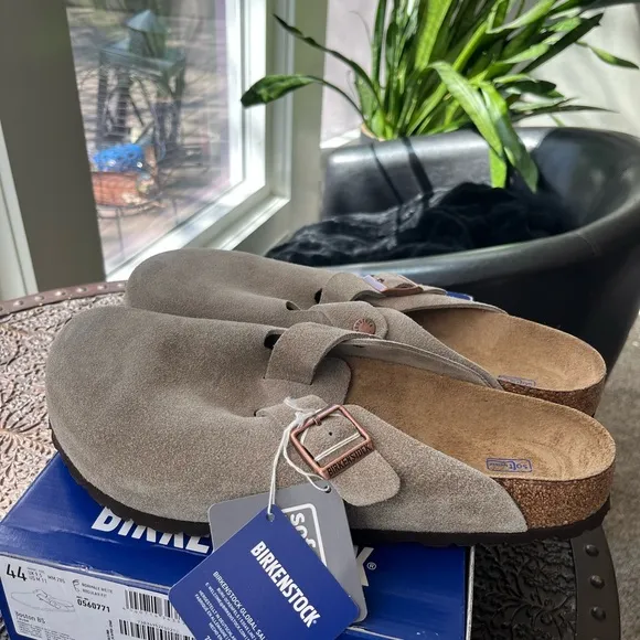 ✨BIRKENSTOCK BOSTON BS SUEDE CLOGS SHOES IN TAUPE 44 11