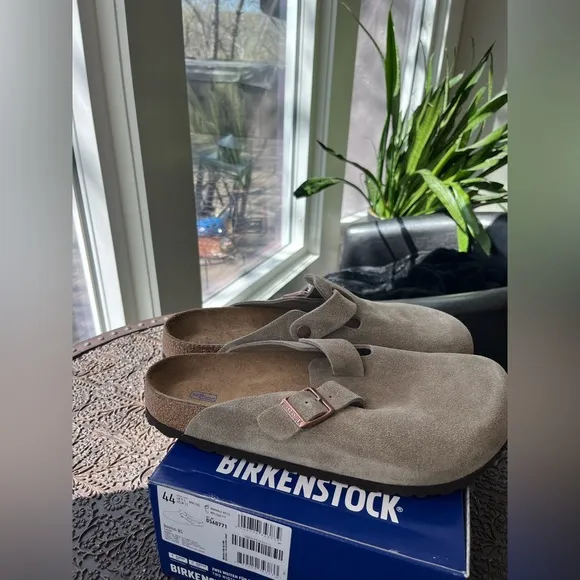 ✨BIRKENSTOCK BOSTON BS SUEDE CLOGS SHOES IN TAUPE 44 11