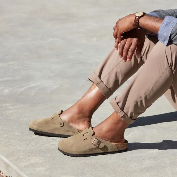 ✨BIRKENSTOCK BOSTON BS SUEDE CLOGS SHOES IN TAUPE 44 11