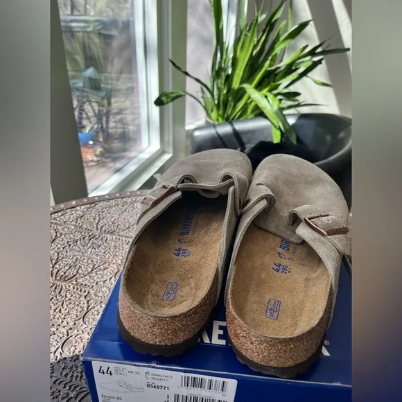 ✨BIRKENSTOCK BOSTON BS SUEDE CLOGS SHOES IN TAUPE 44 11