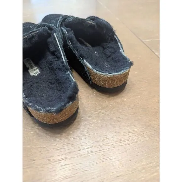 Birkenstock Boston Insulated Clog women's size 36 black slip on suede comfort