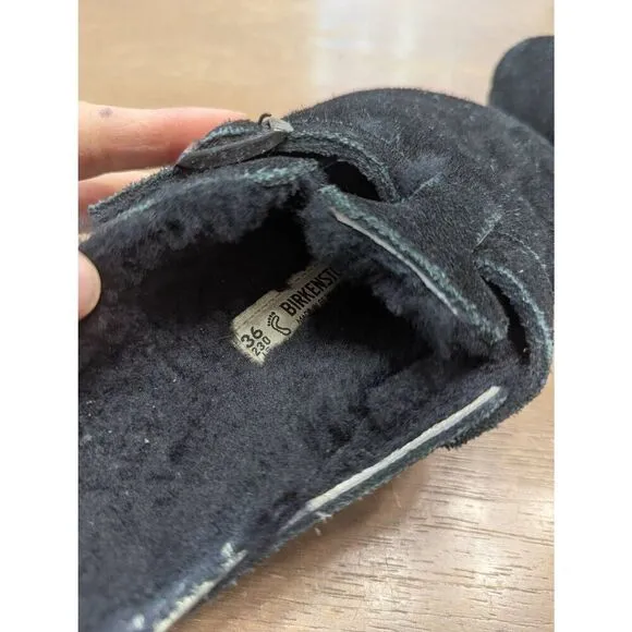 Birkenstock Boston Insulated Clog women's size 36 black slip on suede comfort