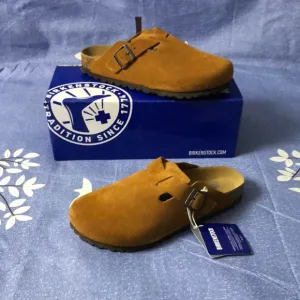 Birkenstock Boston Mink Suede Mules Comfortable Clogs Narrow