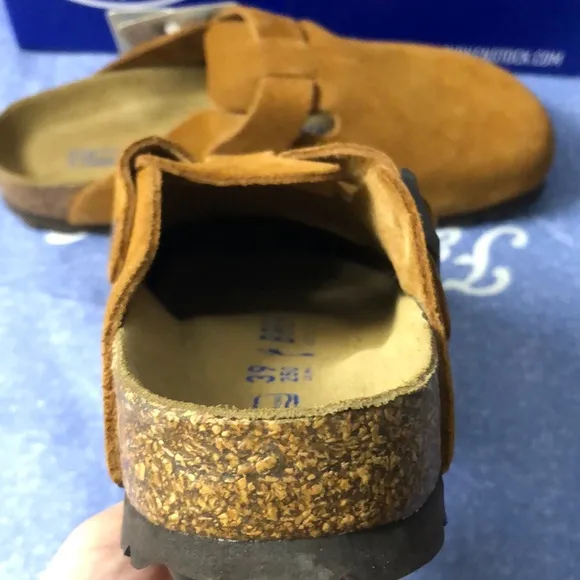Birkenstock Boston Mink Suede Mules Comfortable Clogs Narrow