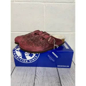Birkenstock Boston Rivets Zinfandel Shearling Clogs EU38 US7 Narrow Fit