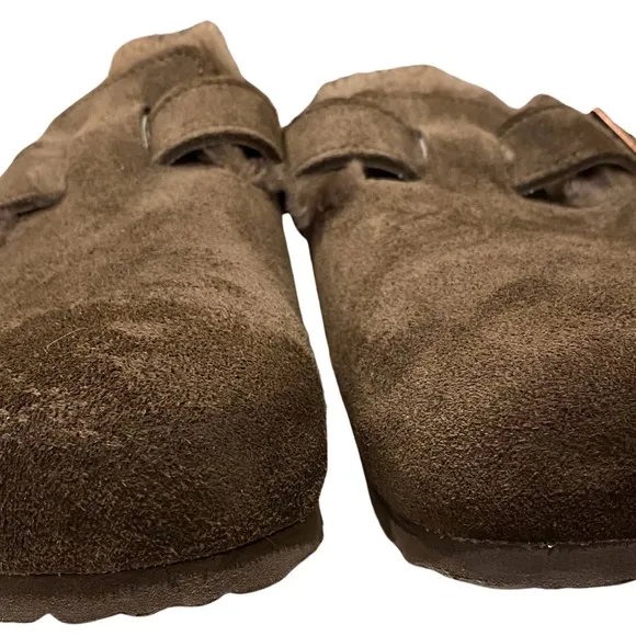 Birkenstock Boston Shearling Suede Leather Clogs Mocha size 45/12 men’s