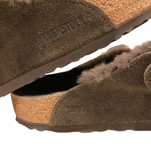 Birkenstock Boston Shearling Suede Leather Clogs Mocha size 45/12 men’s