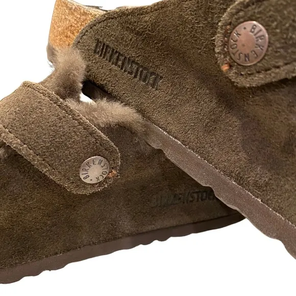 Birkenstock Boston Shearling Suede Leather Clogs Mocha size 45/12 men’s