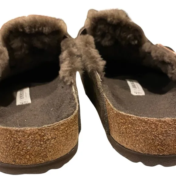 Birkenstock Boston Shearling Suede Leather Clogs Mocha size 45/12 men’s