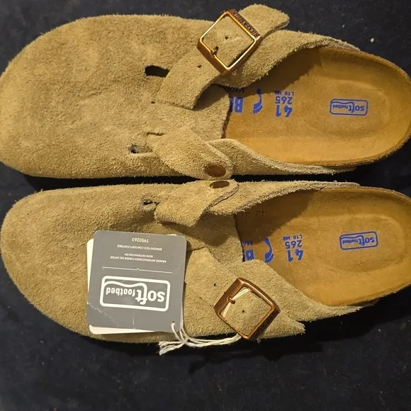 Birkenstock Boston Soft FootbedSuede Leather - Taupe, Retail Price $165.00