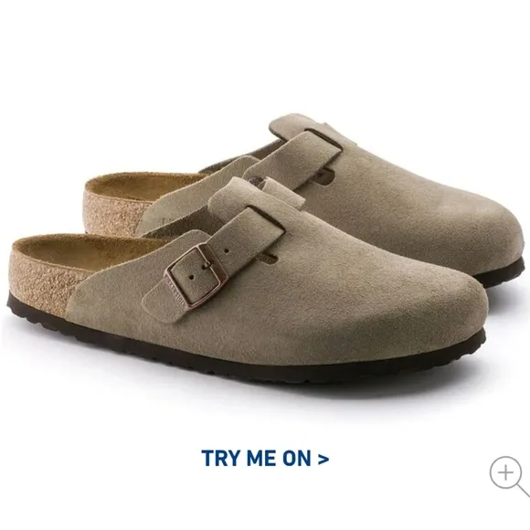 Birkenstock Boston Soft FootbedSuede Leather - Taupe, Retail Price $165.00