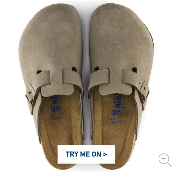 Birkenstock Boston Soft FootbedSuede Leather - Taupe, Retail Price $165.00