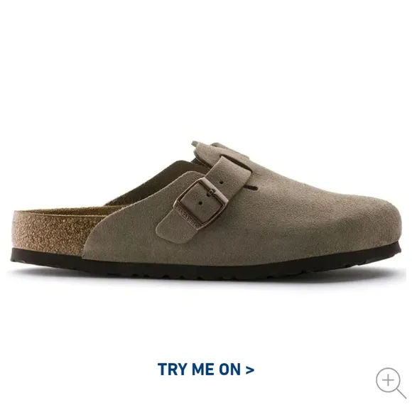 Birkenstock Boston Soft FootbedSuede Leather - Taupe, Retail Price $165.00