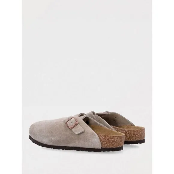 Birkenstock Boston Suede Clog Buckle Kids Beige Footwear