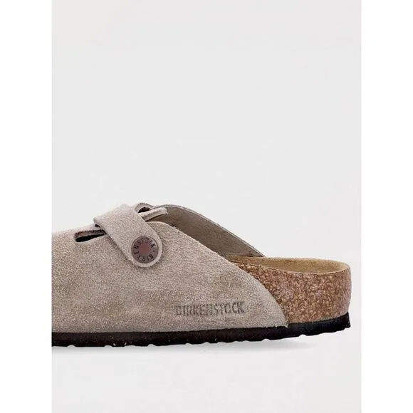 Birkenstock Boston Suede Clog Buckle Kids Beige Footwear