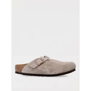 Birkenstock Boston Suede Clog Buckle Kids Beige Footwear