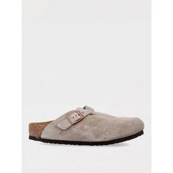 Birkenstock Boston Suede Clog Buckle Kids Beige Footwear