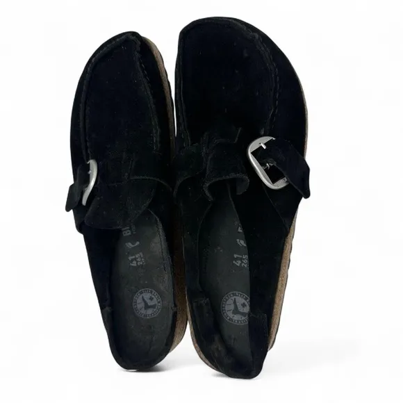 Birkenstock Buckley Suede Clogs - Black - Size 41